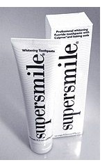 A tube of Supersmile toothpaste, for removing stains