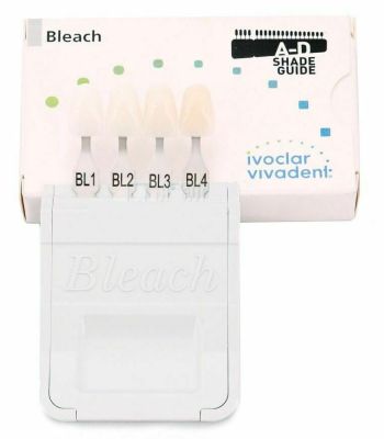 photo of the Ivoclar shade guide extension for bleached teeth, showing shades BL1, BL2, BL3, and BL4